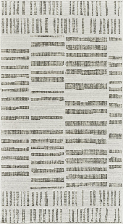 Linea Striped Contemporary Cream and Beige Indoor Rug