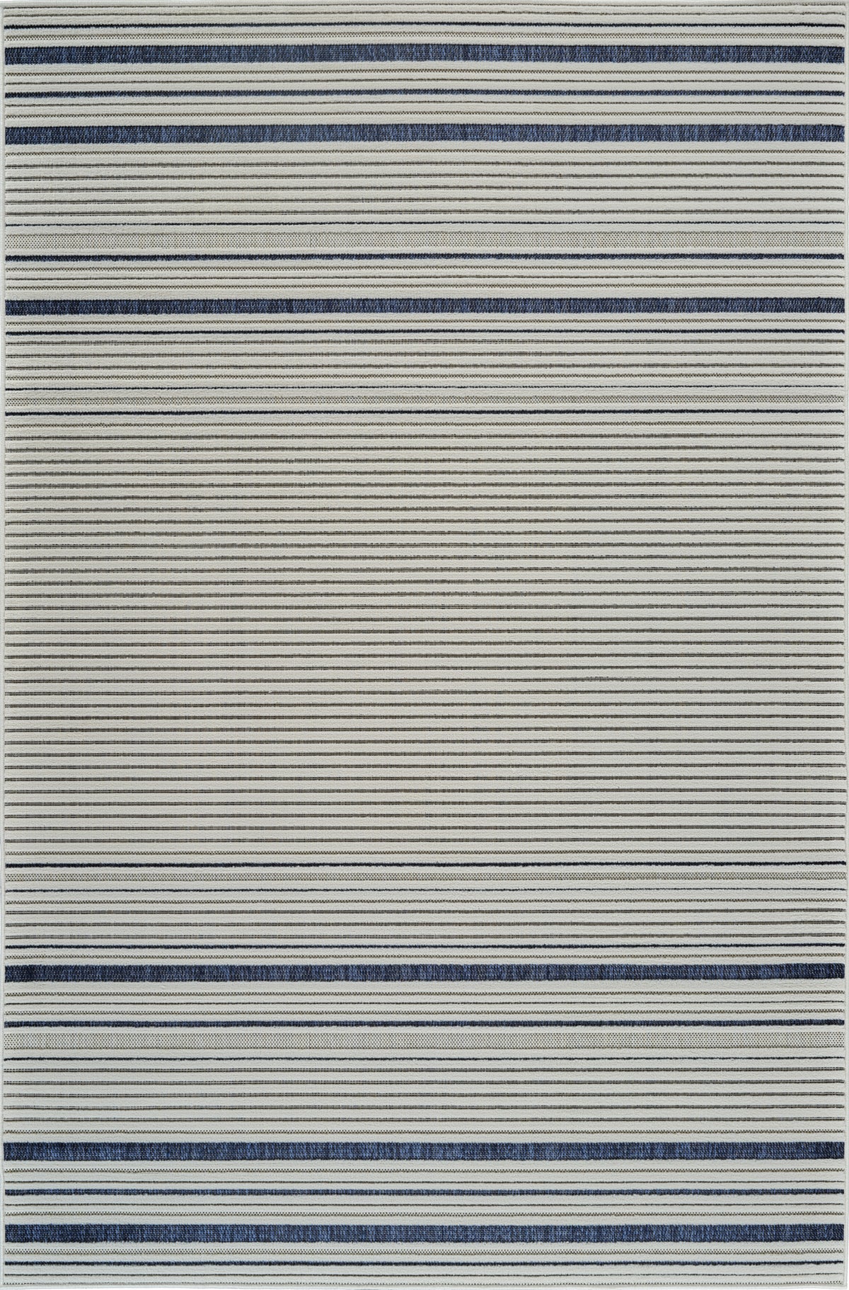 Maris Striped Contemporary Cream and Blue Indoor Rug