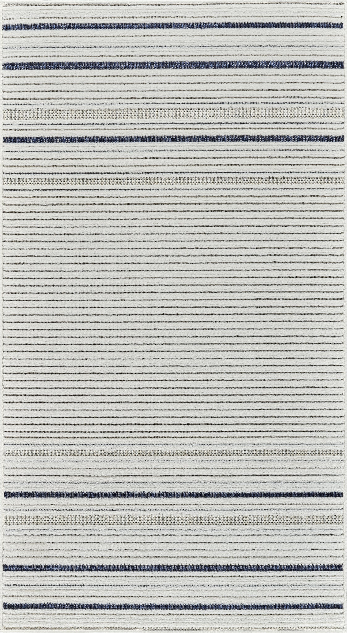 Maris Striped Contemporary Cream and Blue Indoor Rug