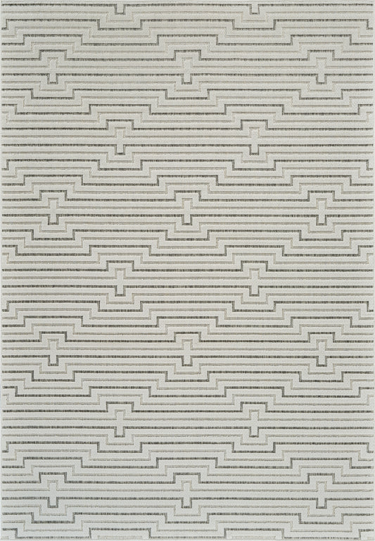 Sajari Geometric Contemporary Cream and Beige Indoor Rug