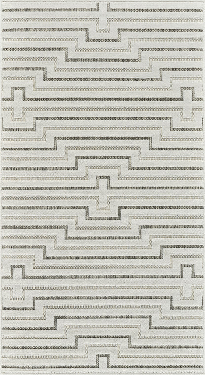 Sajari Geometric Contemporary Cream and Beige Indoor Rug