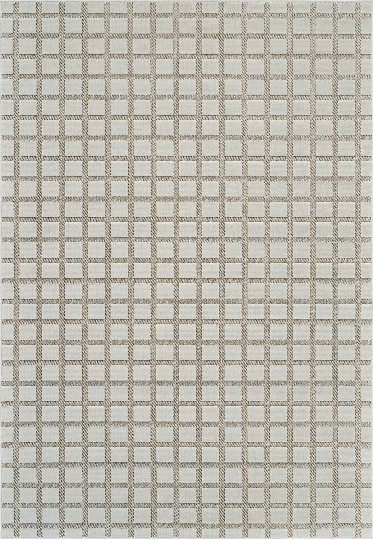 Kasbah Geometric Contemporary Cream and Beige Indoor Rug