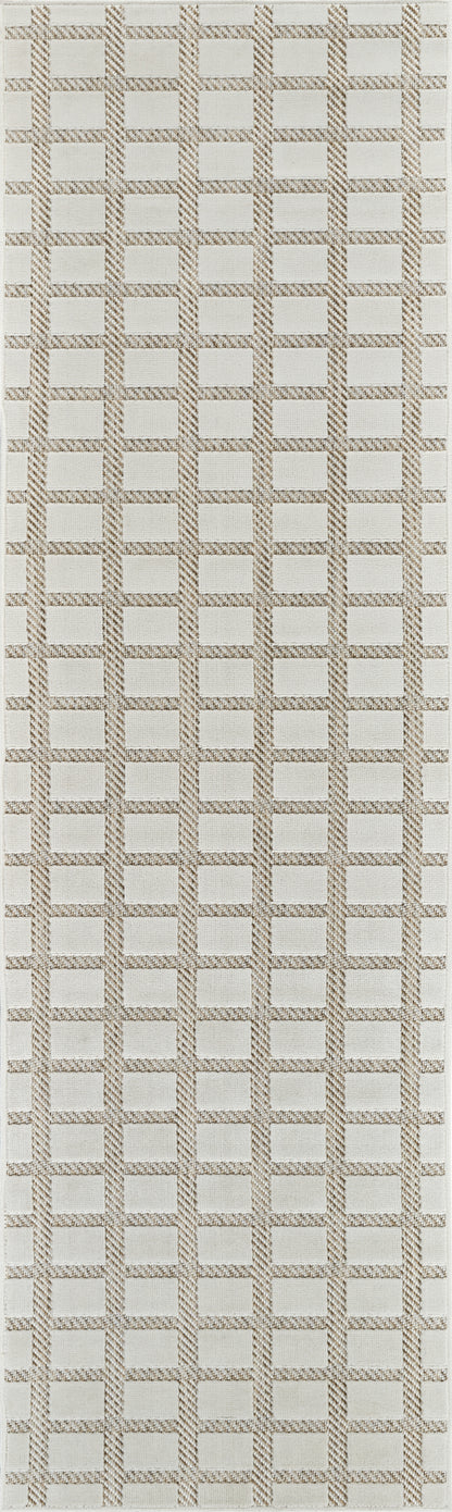 Kasbah Geometric Contemporary Cream and Beige Indoor Rug