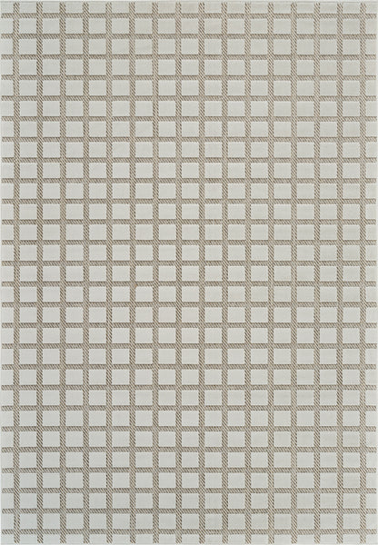 Alfombra moderna beige a cuadros Maise
