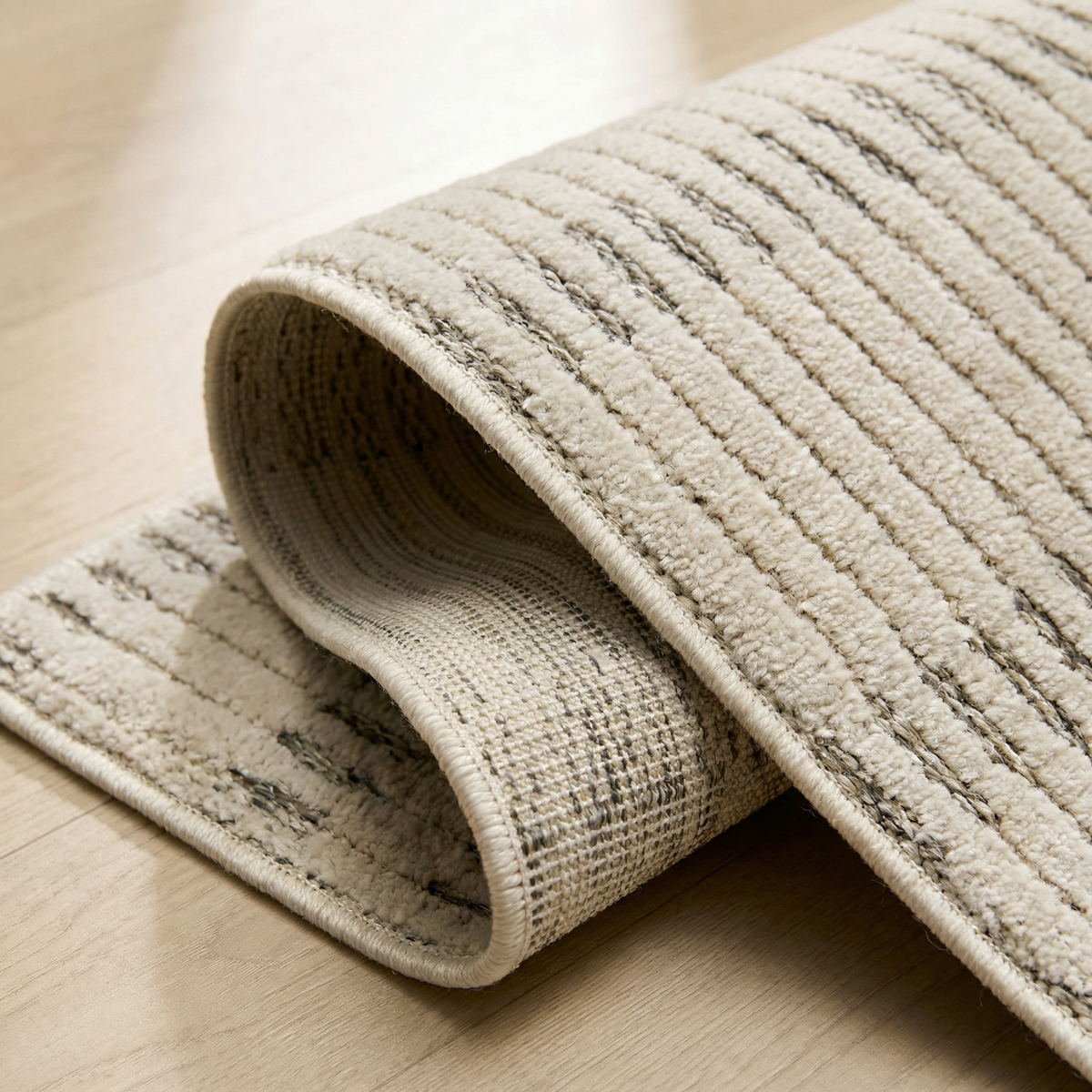 Sabi Striped Contemporary Cream and Beige Indoor Rug