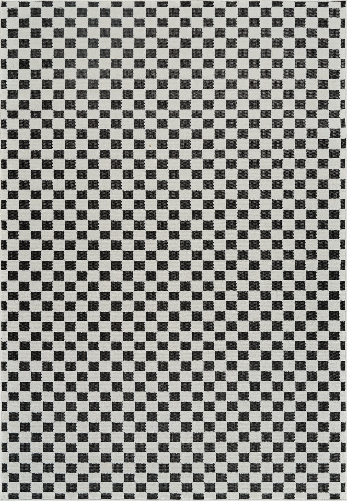 Misbah Checkered Contemporary Black and White Indoor Rug