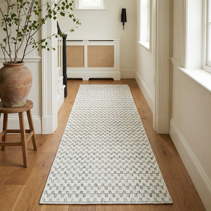 Safi Geometric Contemporary Cream and Beige Indoor Rug