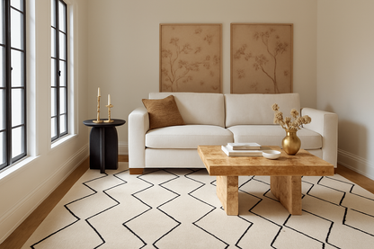 Tapis beige marocain Maya Boho