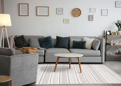 Contemporary Geometric Cream Area Rug