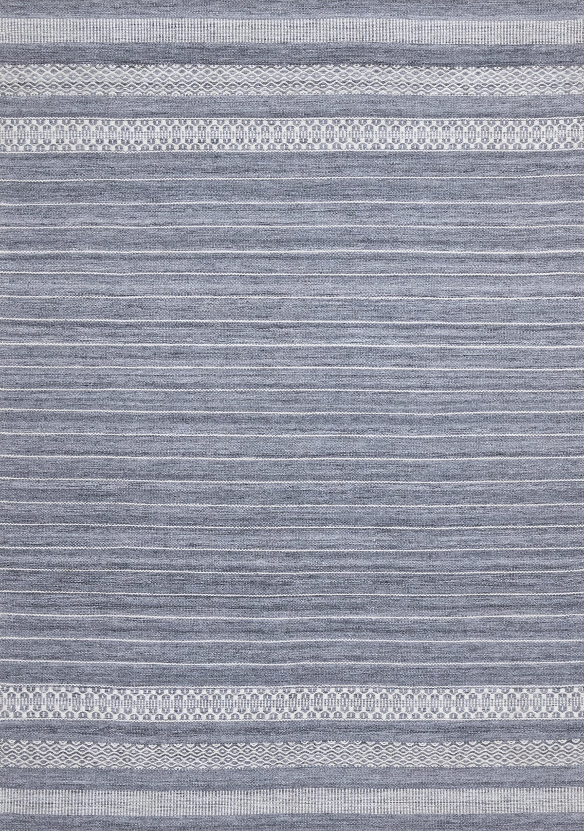 Tapis Alisha rayé contemporain gris et bleu