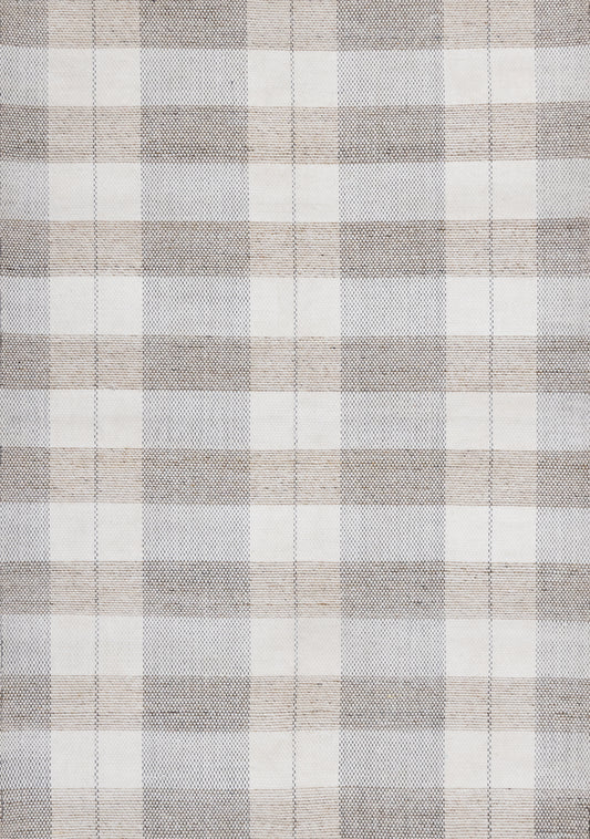 Contemporary Geometric Plaid Cream Area Rug