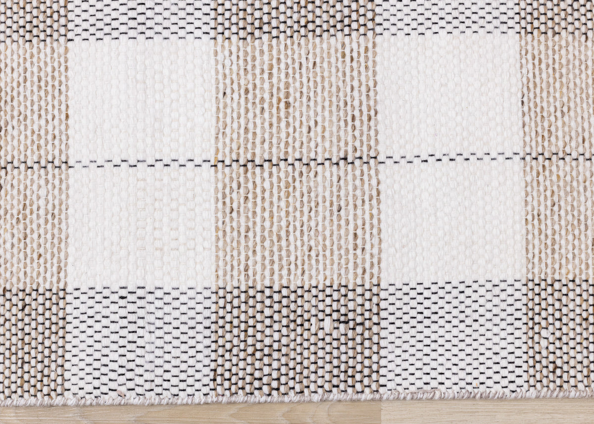 Contemporary Geometric Plaid Cream Area Rug