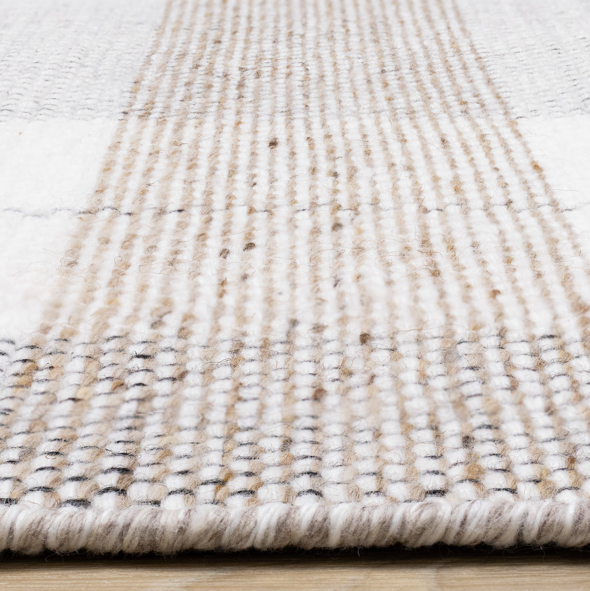 Contemporary Geometric Plaid Cream Area Rug