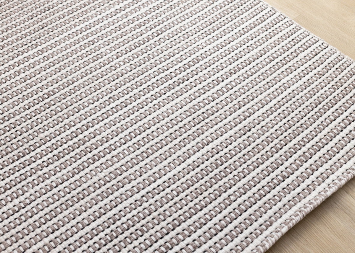 Contemporary Stripes White Area Rug