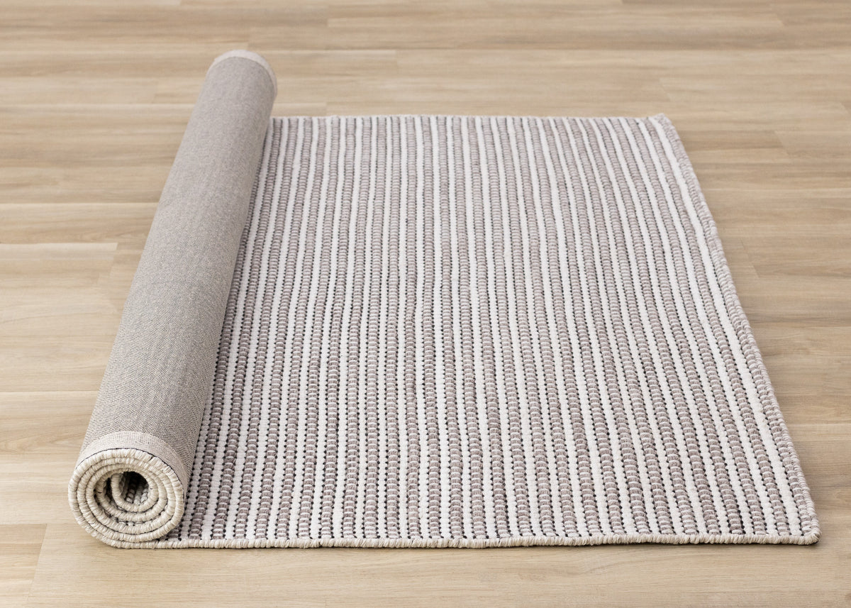 Contemporary Stripes White Area Rug