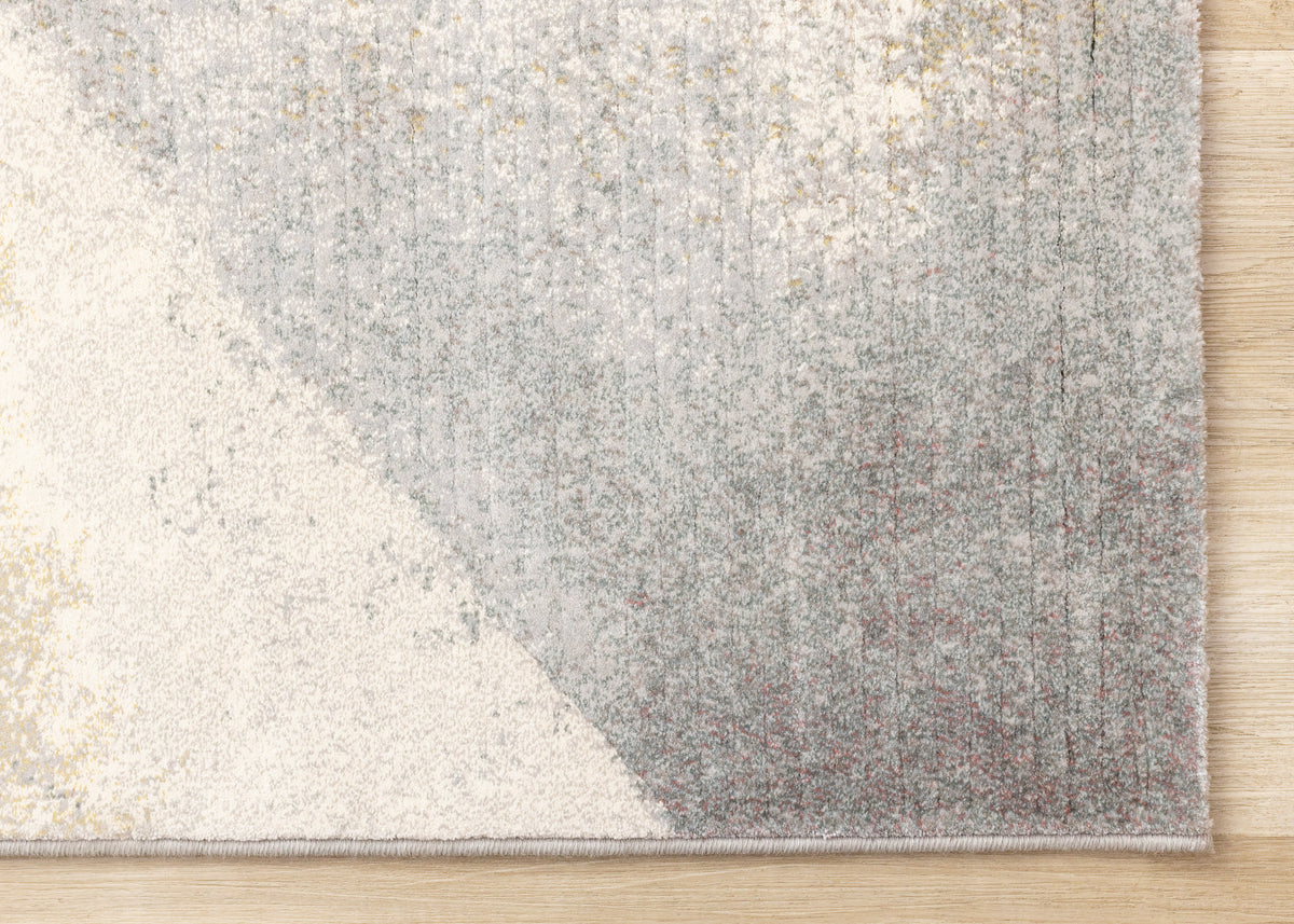 Contemporary Distressed Geometric Grey Area Rug