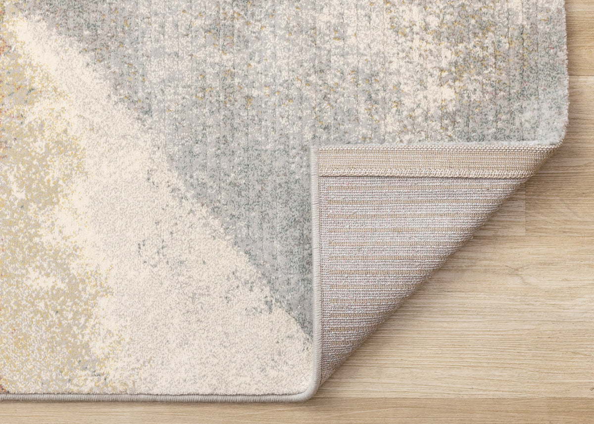 Contemporary Distressed Geometric Grey Area Rug