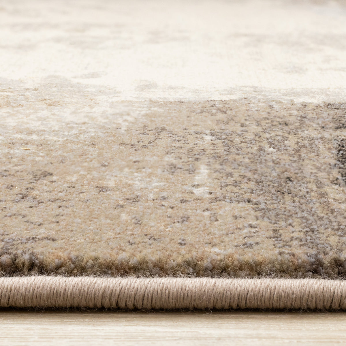 Contemporary Distressed Geometric Cream Area Rug