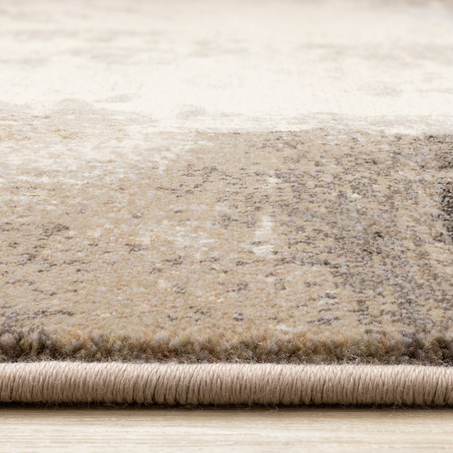 Contemporary Distressed Geometric Cream Area Rug