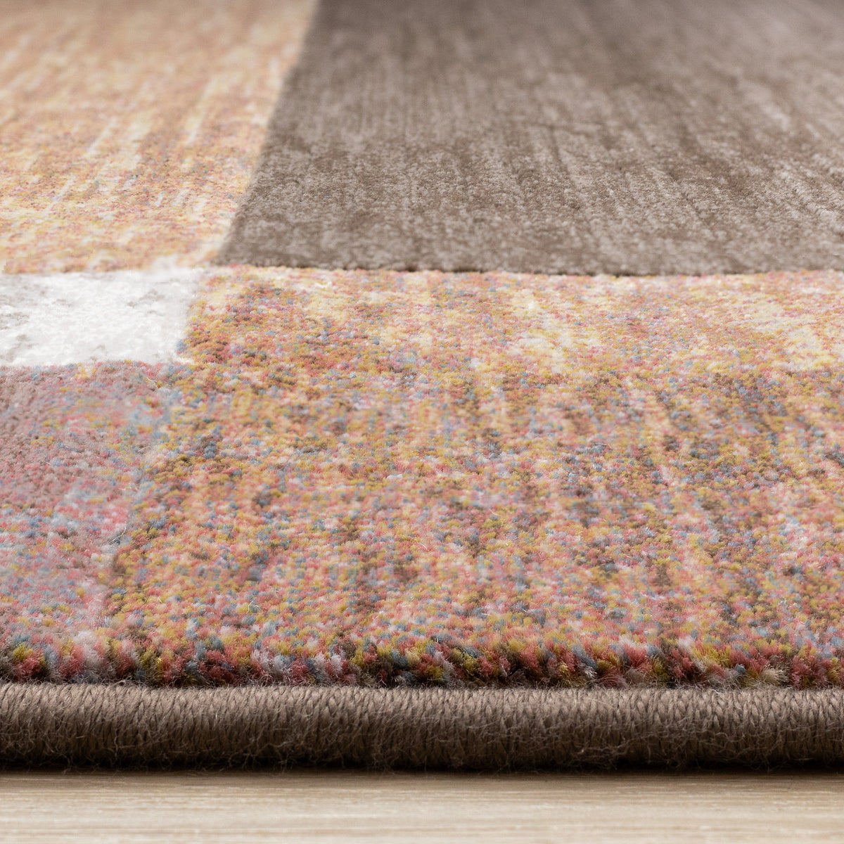 Contemporary Border Distressed Orange Area Rug