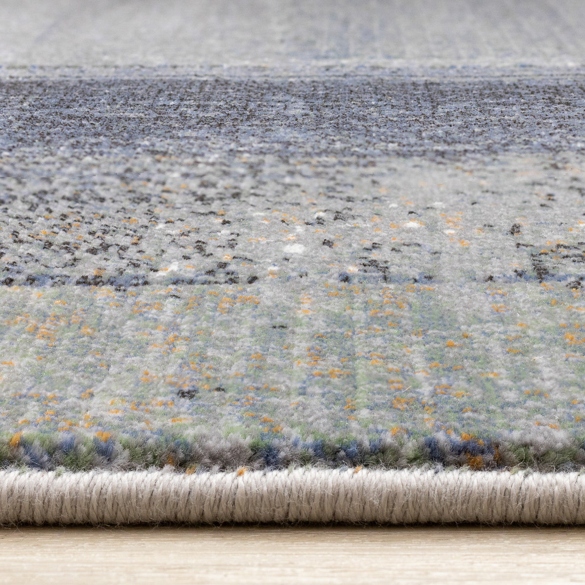 Contemporary Distressed Organic Blue Area Rug