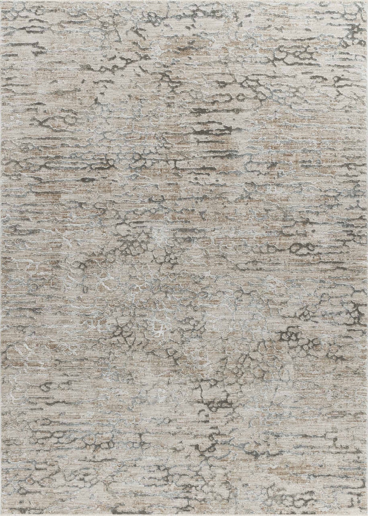 Tapis Elio abstrait vieilli contemporain beige et marron