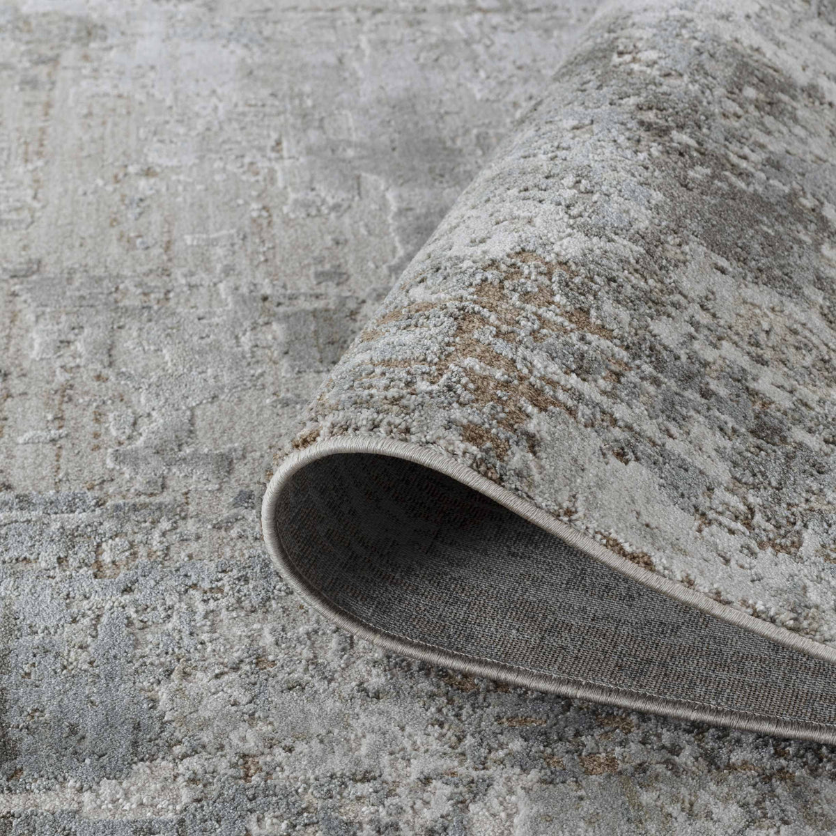 Tapis Verona abstrait vieilli contemporain beige et marron
