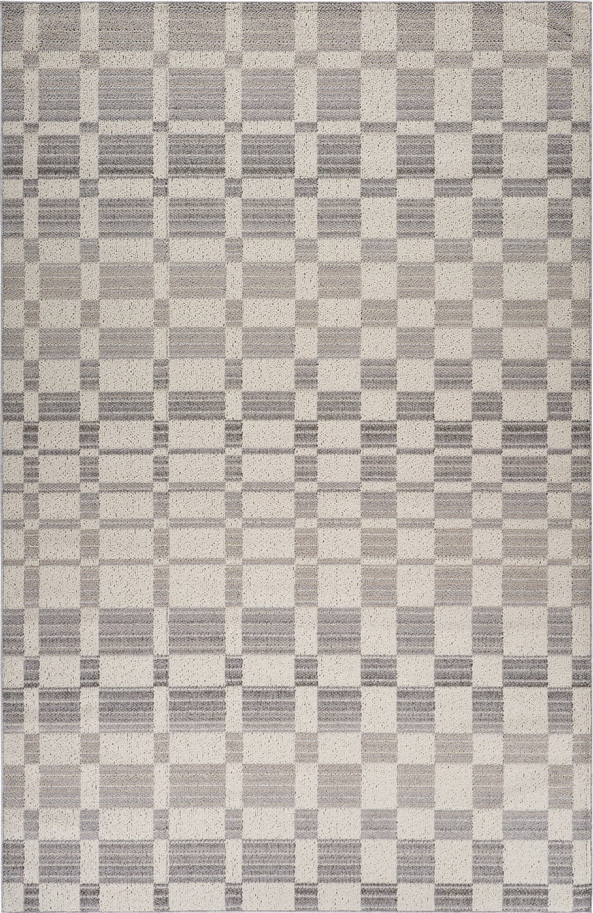 Kashi Geometric Contemporary Grey and Beige Indoor Rug