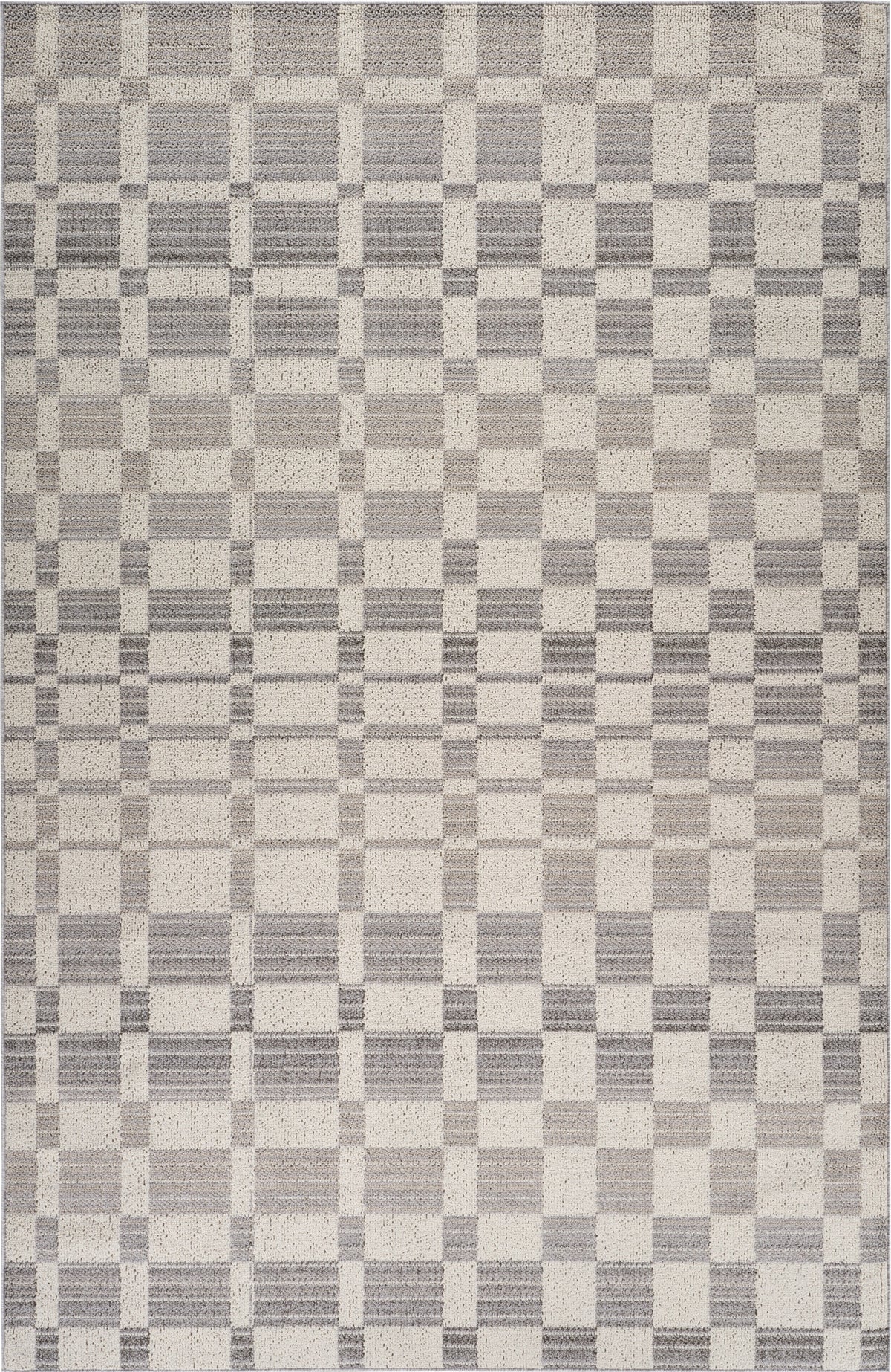 Kashi Geometric Contemporary Grey and Beige Indoor Rug
