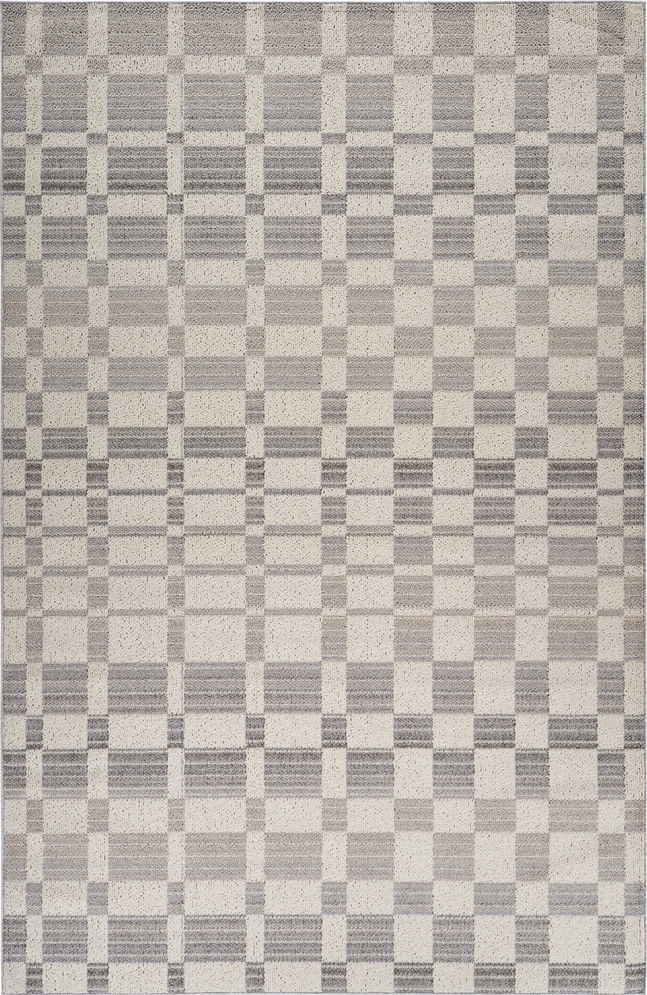 Kashi Geometric Contemporary Grey and Beige Indoor Rug