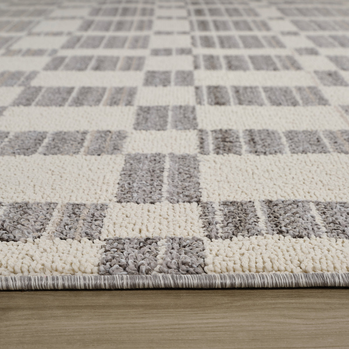 Kashi Geometric Contemporary Grey and Beige Indoor Rug