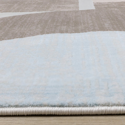 Contemporary Geometric Blue Area Rug