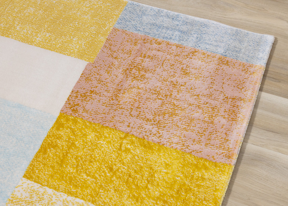 Contemporary Geometric Yellow Area Rug