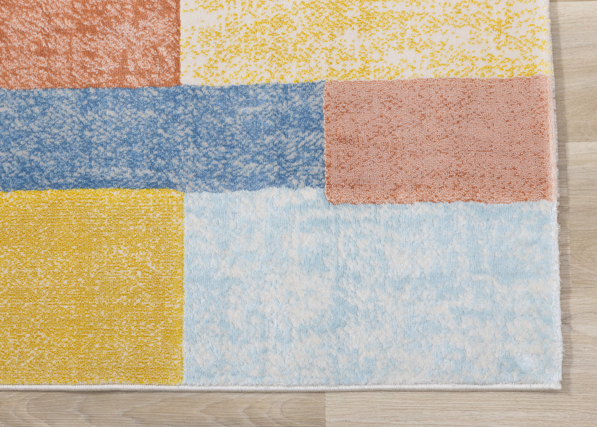 Contemporary Geometric Yellow Area Rug
