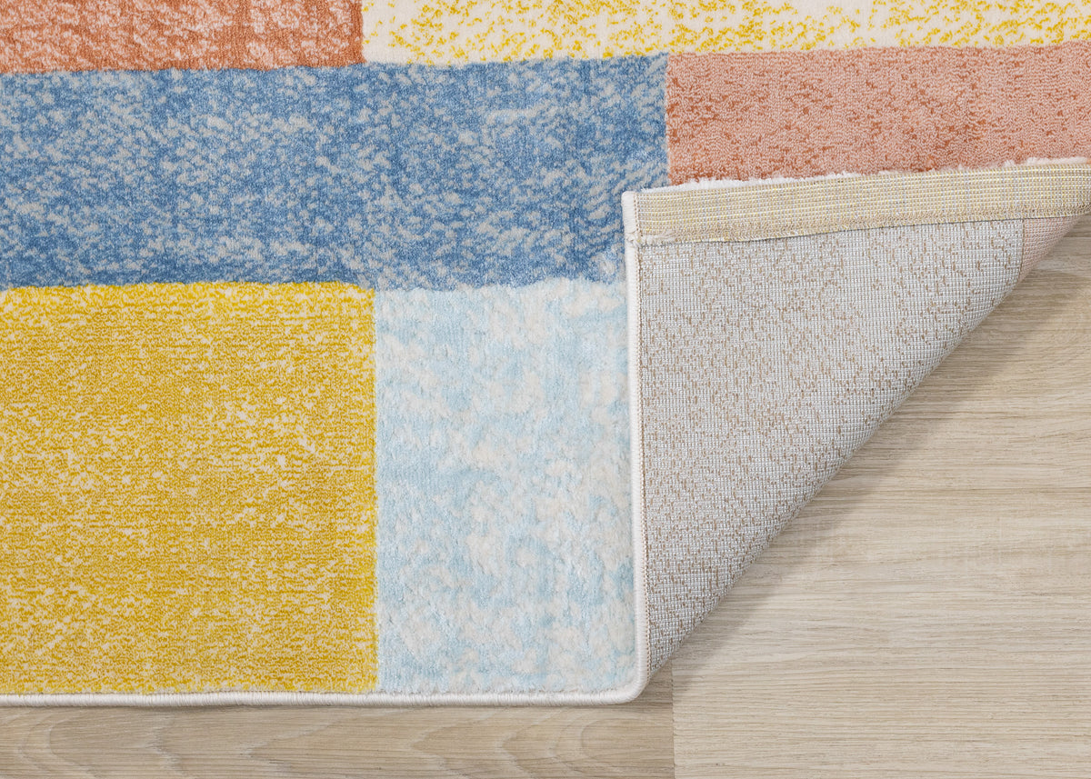 Contemporary Geometric Yellow Area Rug