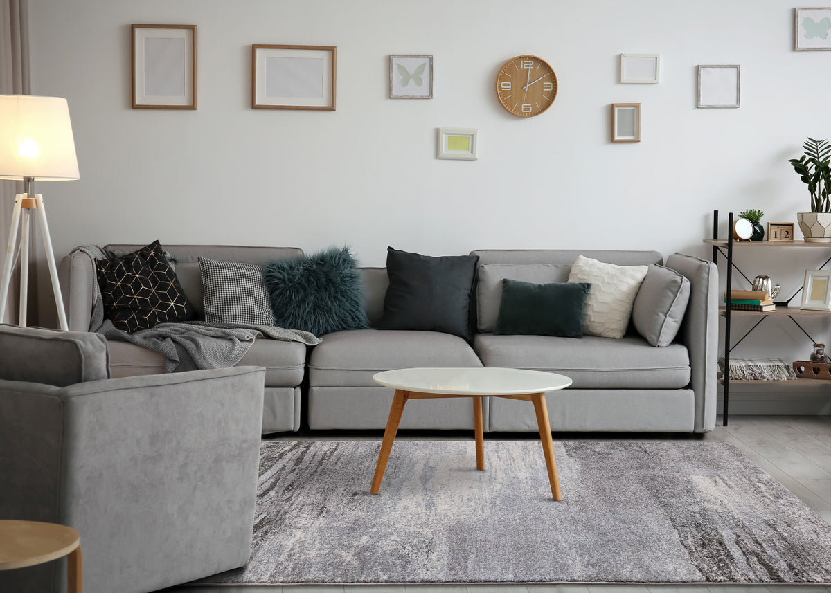 Contemporary Distressed Blue Area Rug