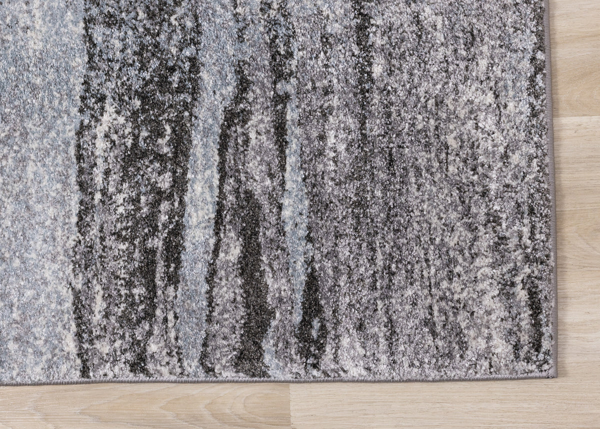 Contemporary Distressed Blue Area Rug