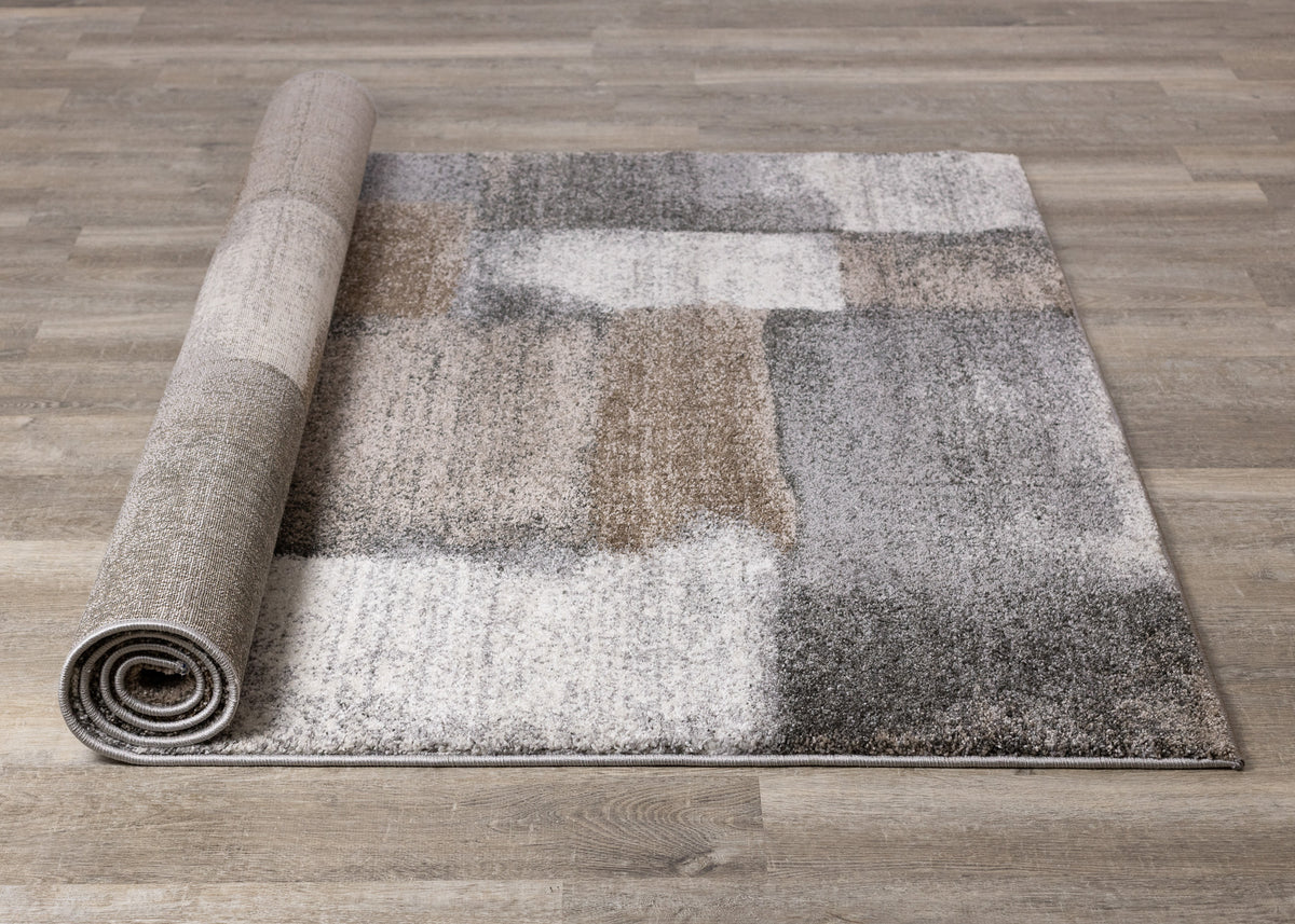 Contemporary Geometric Blue Area Rug