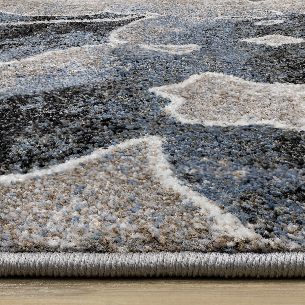 Contemporary Botanical Blue Area Rug