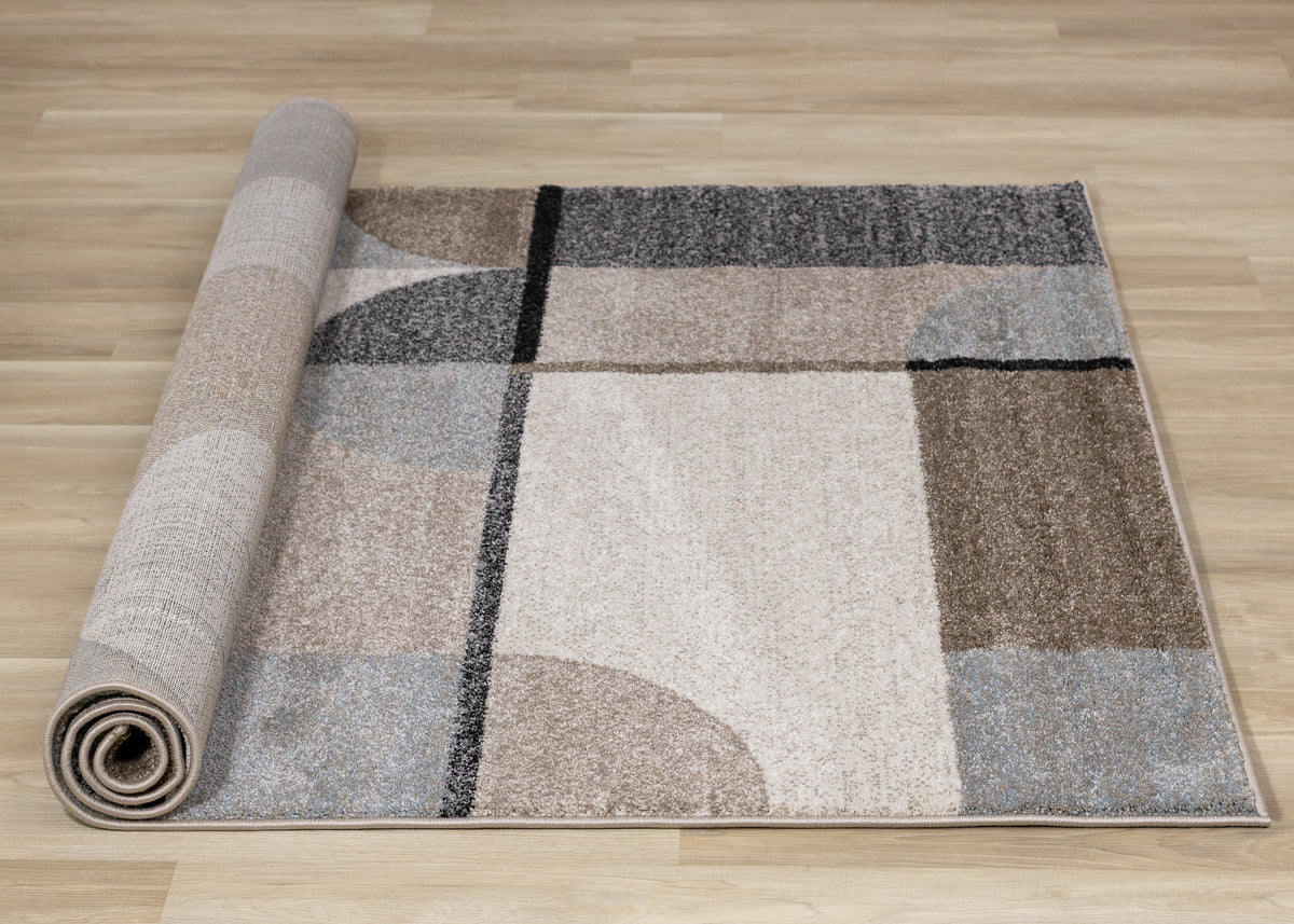 Contemporary Geometric Cream Area Rug