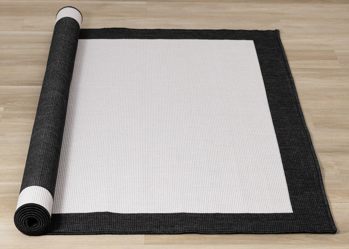 Contemporary Border Black Area Rug