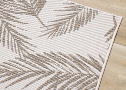 Contemporary Botanical Taupe Area Rug
