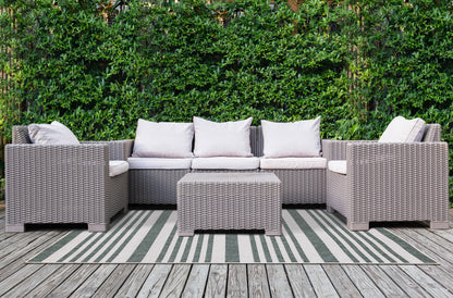 Contemporary Stripes Green Area Rug