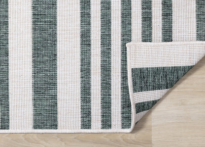 Contemporary Stripes Green Area Rug