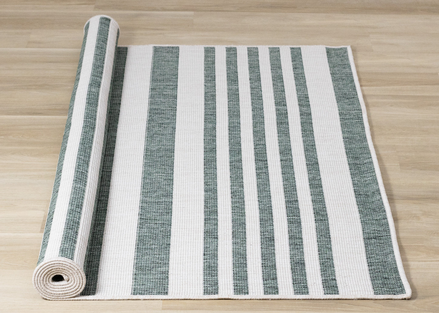 Contemporary Stripes Green Area Rug