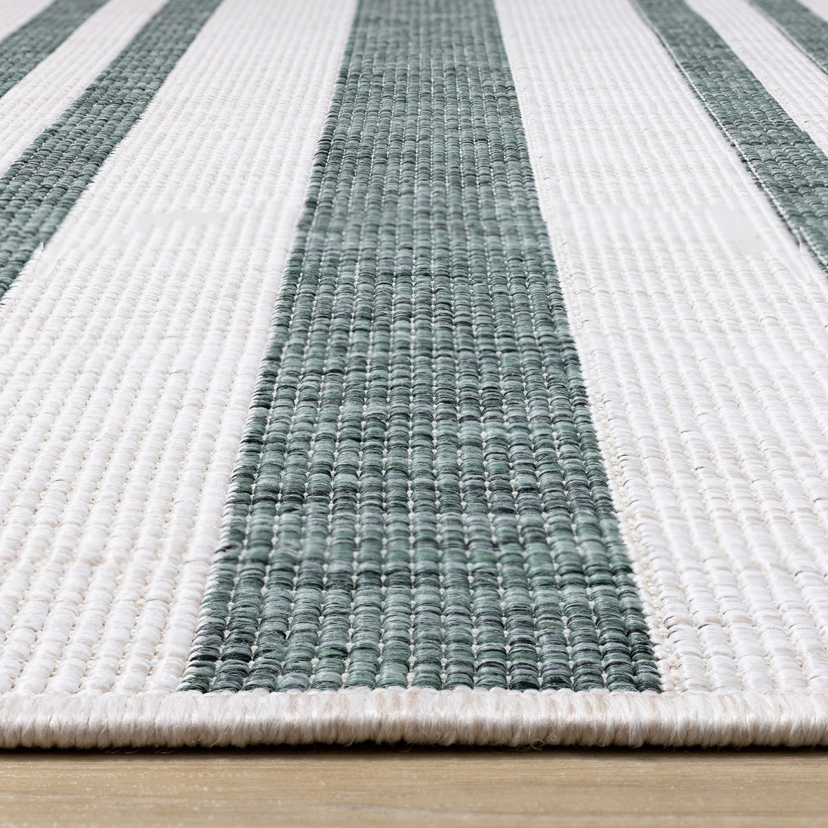 Contemporary Stripes Green Area Rug