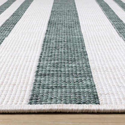 Contemporary Stripes Green Area Rug