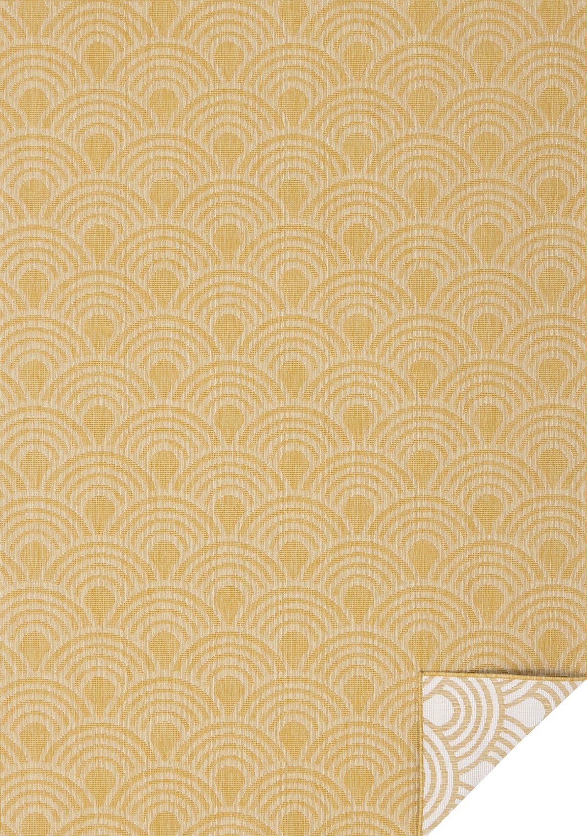 Tapis d'extérieur Sloane géométrique jaune et crème