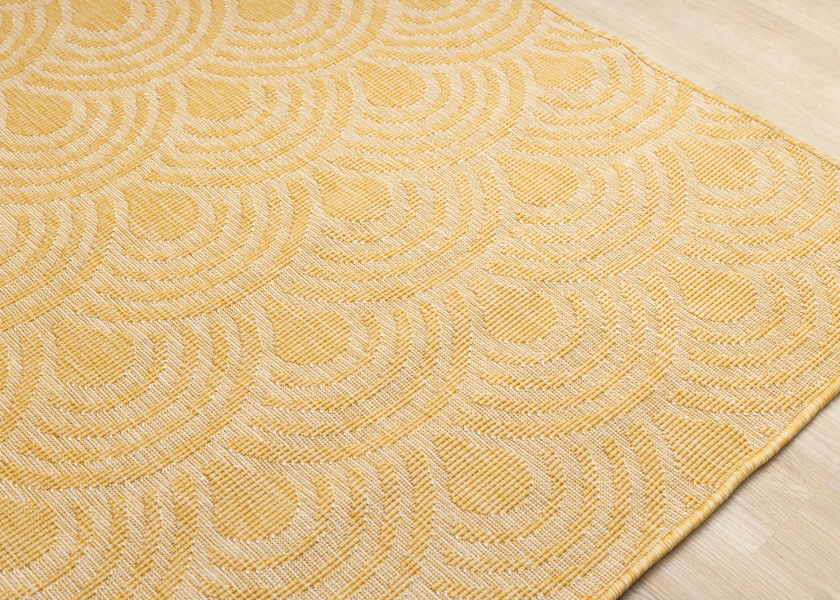 Outdoor Geometric Yellow Area Rug