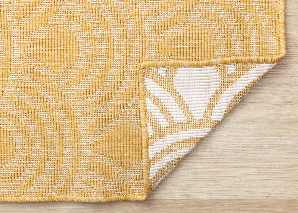 Outdoor Geometric Yellow Area Rug